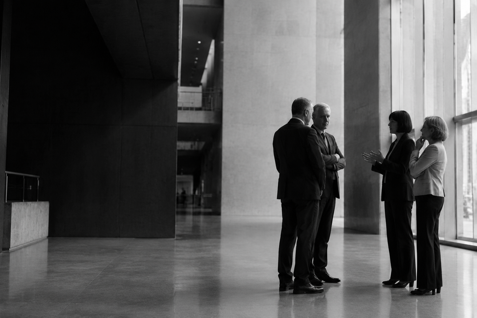 Local government colleagues working together around a table