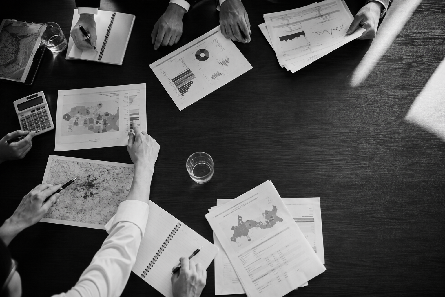 Council leaders reviewing evidence during a workshop